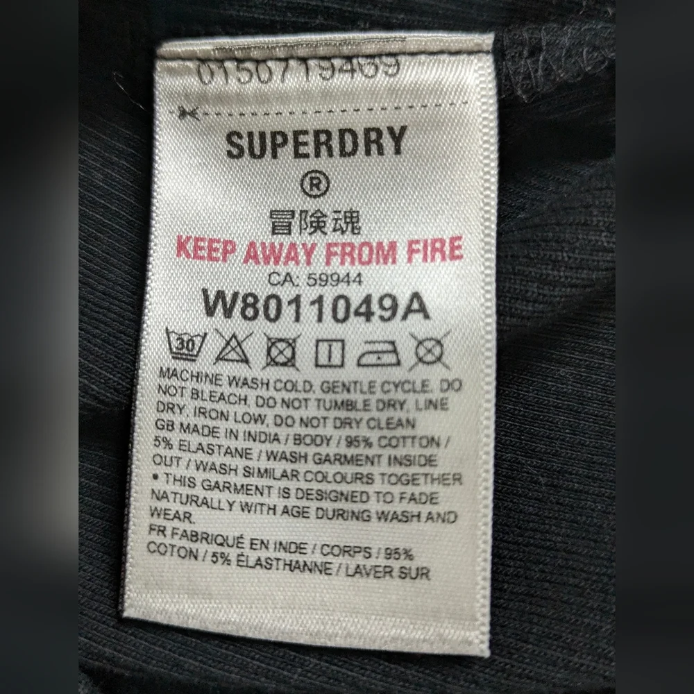 Superdry Code Essential Strappy Mini Slim Fit Tank Dress Bodycon Black Sz 10 EUC - Picture 16 of 16